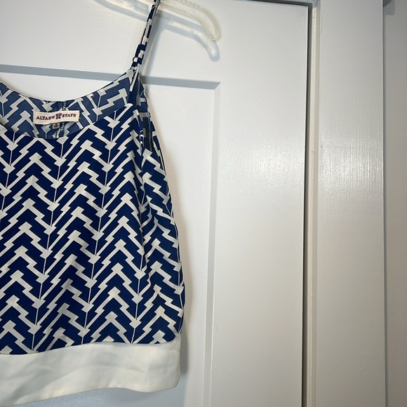 Altar’d State Navy and White Patterned Camisole size small. - Picture 2 of 5